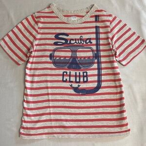 GAP - Red and Gray Striped Scuba Club Short Sleeve Tee